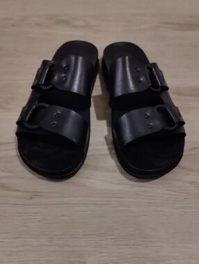 Reef Vista Vera Cruz Black Women's Double-Strap Slide Sandals Y2K Cottagecore Re
